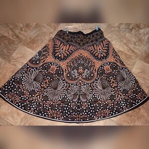 Elegant Floral Patterned Skirt 100% Cotton 2x